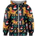 Funny Christmas Pattern Background Kids  Zipper Hoodie Without Drawstring