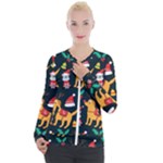 Funny Christmas Pattern Background Casual Zip Up Jacket