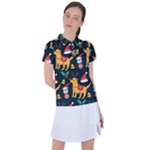 Funny Christmas Pattern Background Women s Polo Tee