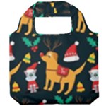 Funny Christmas Pattern Background Foldable Grocery Recycle Bag