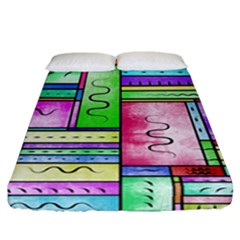 Colorful Pattern Fitted Sheet (california King Size) by gasi