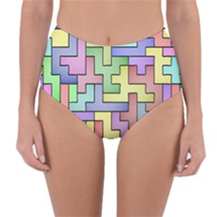 Colorful Stylish Design Reversible High-waist Bikini Bottoms by gasi
