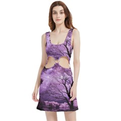 Violet Nature Velour Cutout Dress by Sparkle