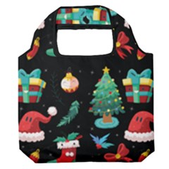 Christmas Pattern Premium Foldable Grocery Recycle Bag by designsbymallika
