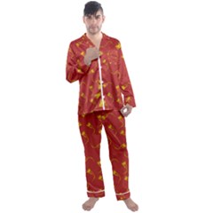 Background Pattern Texture Design Men s Long Sleeve Satin Pajamas Set by Ravend