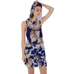 Abstract Flowers Background Pattern Racer Back Hoodie Dress by Ravend