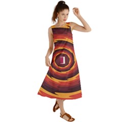 Illustration Door Abstract Concentric Pattern Summer Maxi Dress