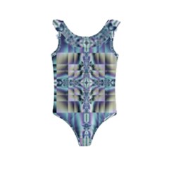 Modern Art Abstract Pattern Kids  Frill Swimsuit