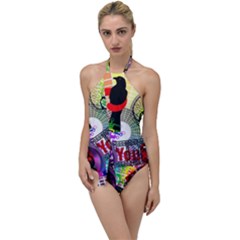 Social Media Interaction Woman Go With The Flow One Piece Swimsuit
