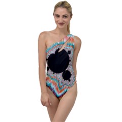 Fractal Abstract Background To One Side Swimsuit