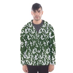 Leaves Pattern Wallpaper Watercolor Men s Hooded Windbreaker