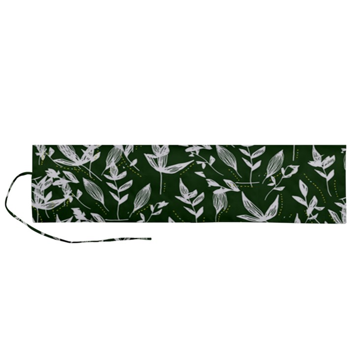 Leaves Pattern Wallpaper Watercolor Roll Up Canvas Pencil Holder (L)