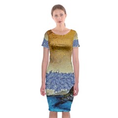 Abstract Painting Art Texture Classic Short Sleeve Midi Dress