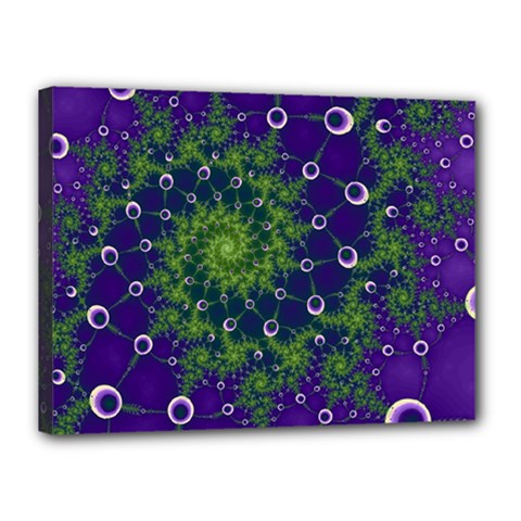 Fractal Spiral Abstract Background Canvas 16  X 12  (stretched) by Ravend