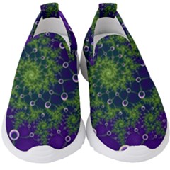 Fractal Spiral Abstract Background Kids  Slip On Sneakers