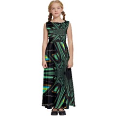 Art Pattern Abstract Design Kids  Satin Sleeveless Maxi Dress