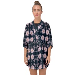 Flowers Daisies Spring Summer Half Sleeve Chiffon Kimono