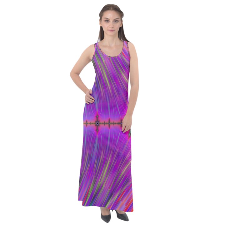 Fractal Fractals Abstract Art Sleeveless Velour Maxi Dress