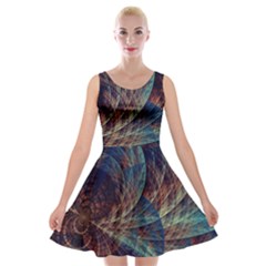 Fractal Abstract Art Velvet Skater Dress