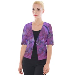 Fractal Math Abstract Abstract Art Cropped Button Cardigan