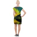 Scenic View Of Aurora Borealis Stretching Over A Lake At Night Cap Sleeve Bodycon Dress View2