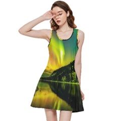 Scenic View Of Aurora Borealis Stretching Over A Lake At Night Inside Out Racerback Dress by danenraven