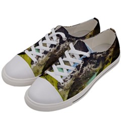 Aerial View Of Mountain And Body Of Water Women s Low Top Canvas Sneakers by danenraven