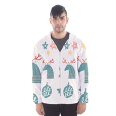 Reindeer Stars Socks Stick Candy Cane Men s Hooded Windbreaker by artworkshop