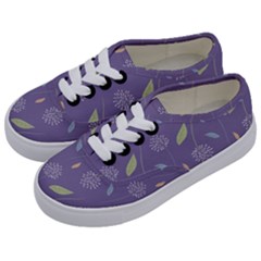 Seamless Pattern Floral Background Violet Background Kids  Classic Low Top Sneakers by artworkshop