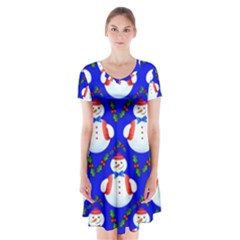 Seamless Repeat Repeating Pattern Short Sleeve V-neck Flare Dress by artworkshop