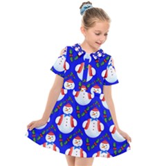 Seamless Repeat Repeating Pattern Kids  Short Sleeve Shirt Dress by artworkshop