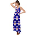 Seamless Repeat Repeating Pattern V-Neck Chiffon Maxi Dress View1