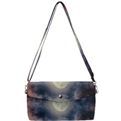 Dark Full Moonscape Midnight Scene Removable Strap Clutch Bag by dflcprintsclothing