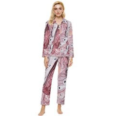 Cora; Abstraction Womens  Long Sleeve Velvet Pocket Pajamas Set by kaleidomarblingart