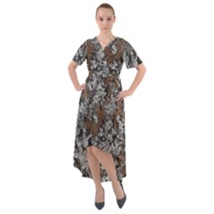 Floral Surface Print Design Front Wrap High Low Dress by dflcprintsclothing