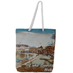Birds And People On Lake Garda Full Print Rope Handle Tote (large) by ConteMonfrey