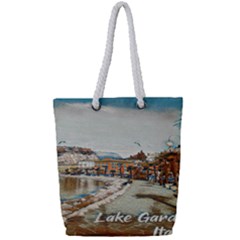 Birds And People On Lake Garda Full Print Rope Handle Tote (small) by ConteMonfrey