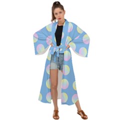 Abstract Stylish Design Pattern Blue Maxi Kimono by brightlightarts