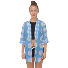 Abstract Stylish Design Pattern Blue Open Front Chiffon Kimono by brightlightarts