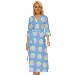Abstract Stylish Design Pattern Blue Midsummer Wrap Dress by brightlightarts