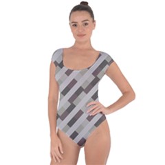 Pale Multicolored Stripes Pattern Short Sleeve Leotard  by dflcprintsclothing