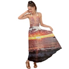 Tropical Sunset Backless Maxi Beach Dress by StarvingArtisan