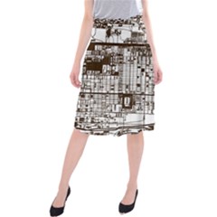 Antique Oriental Town Map  Midi Beach Skirt by ConteMonfrey