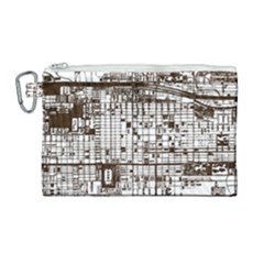 Antique Oriental Town Map  Canvas Cosmetic Bag (large) by ConteMonfrey