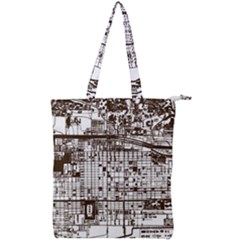 Antique Oriental Town Map  Double Zip Up Tote Bag by ConteMonfrey