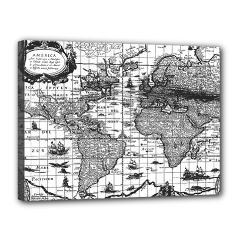 Antique Mapa Mundi Revisited Canvas 16  X 12  (stretched) by ConteMonfrey