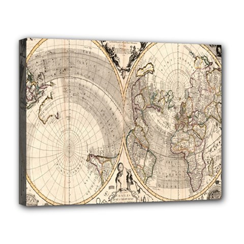 Mapa Mundi - 1774 Canvas 14  X 11  (stretched) by ConteMonfrey