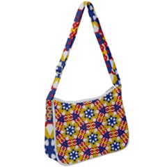 Wavey Shapes Pattern                                                          Zip Up Shoulder Bag by LalyLauraFLM