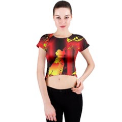 Red Light Ii Crew Neck Crop Top by MRNStudios