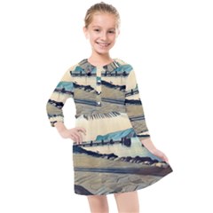 A Walk On Gardasee, Italy  Kids  Quarter Sleeve Shirt Dress by ConteMonfrey